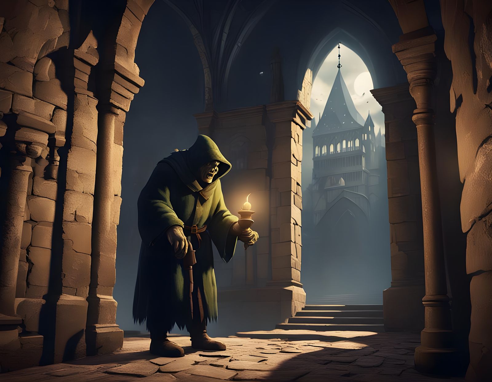 Quasimodo: Sinister Bell-Ringer in Digital Illustration