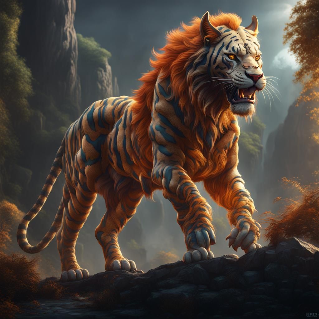 Detailed Liger Fantasy Concept Art