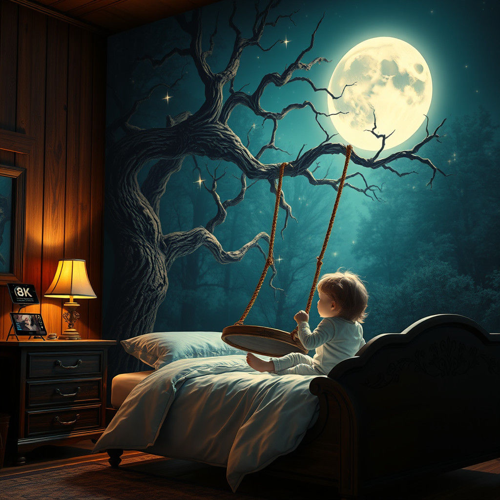 Magical Forest Projection in Child's Bedroom