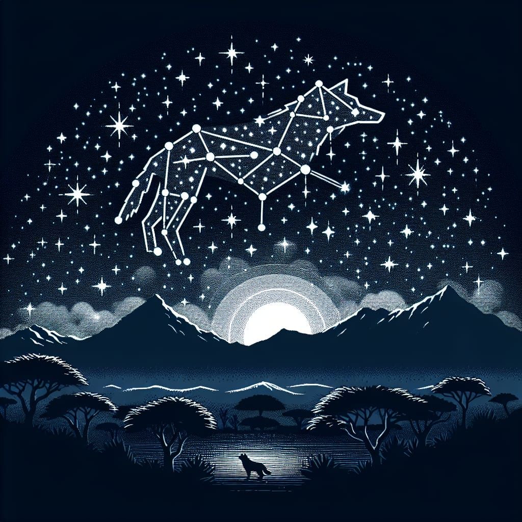 Lupus Constellation Over Niger in a Starry Night Sky