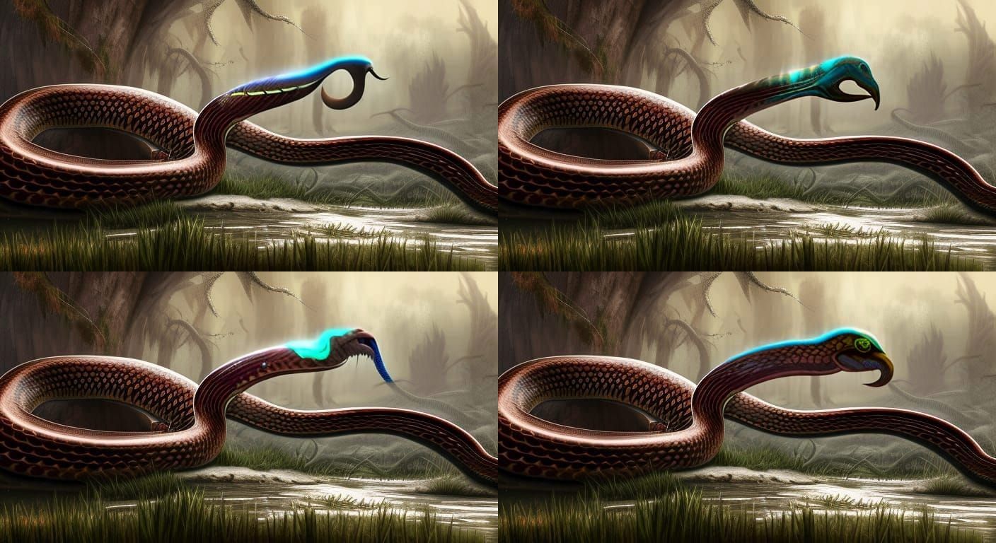 Tusked Cobra in Detailed Fantasy Concept Art