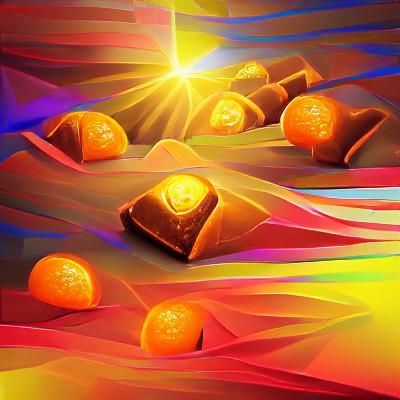 Orange Chocolate in Neon Sunlight: 8K Artwork