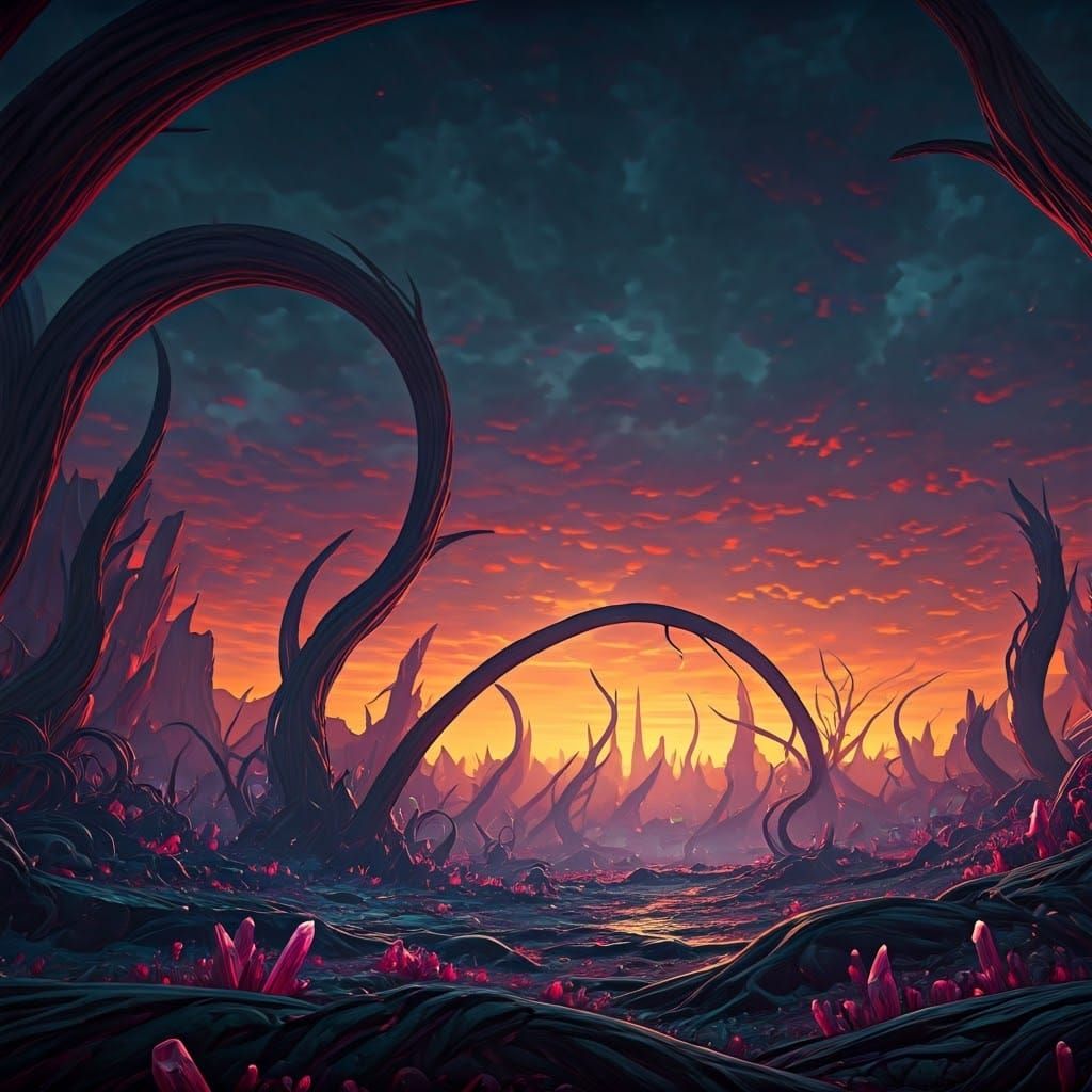 Eerie Tiberium Field: A Matte Painting in Unreal Engine