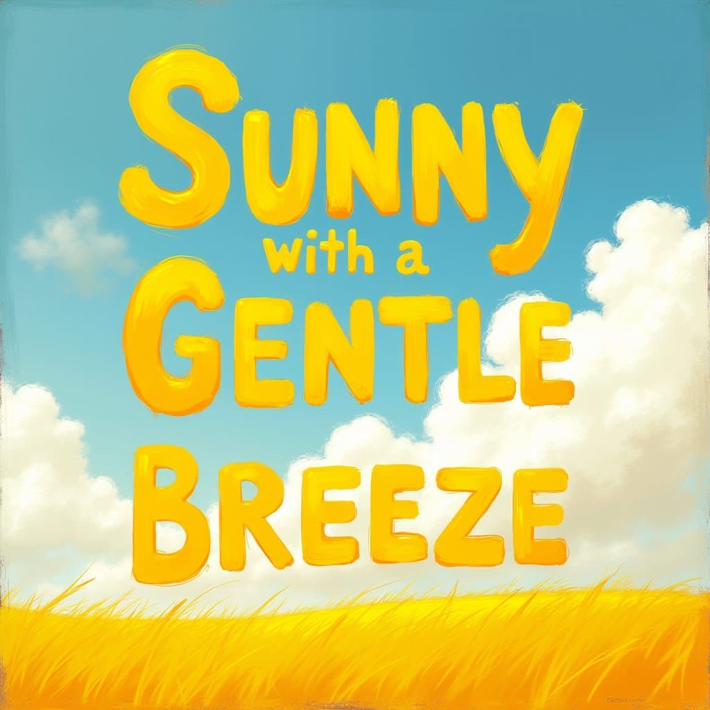 Abstract Expressionist Landscape with Jazzy Yellow Font