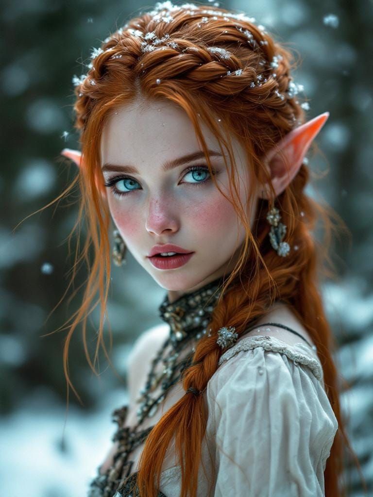 Full Body Image of a Red-Haired Elf