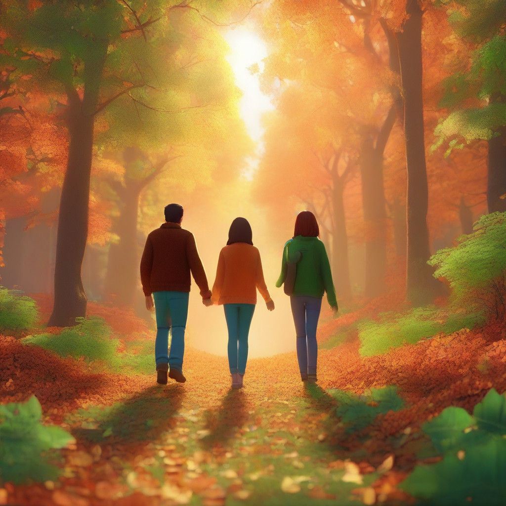 Pixar-Inspired Velma and Shaggy on a Vibrant Forest Stroll
