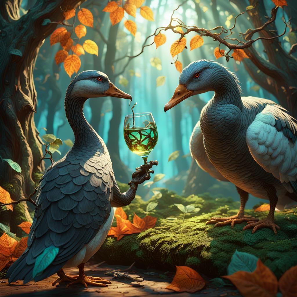 Enchanted Forest: Goose and Tree Man Conversation