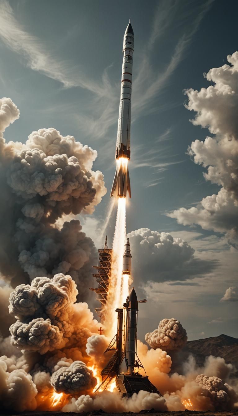 Rocket Launch: Explosive Liftoff in Cinematic Style