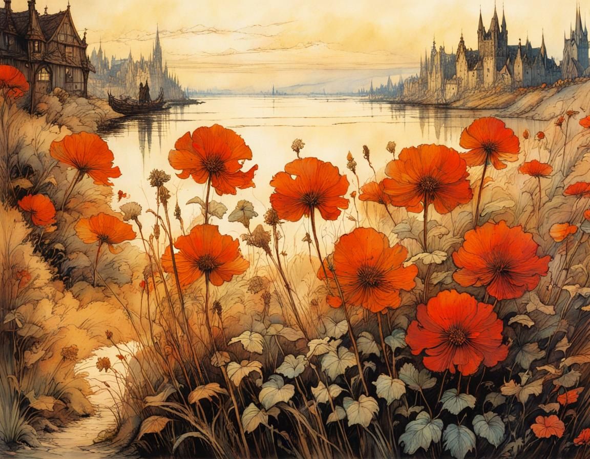 Mysterious Medieval Town in Deep Color