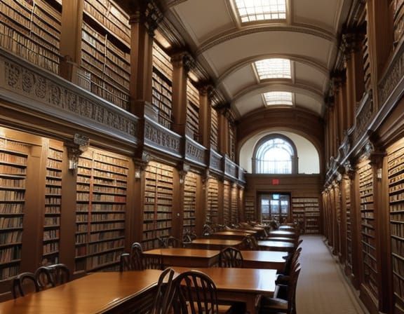 AI Generated Image: A Tranquil Library Scene