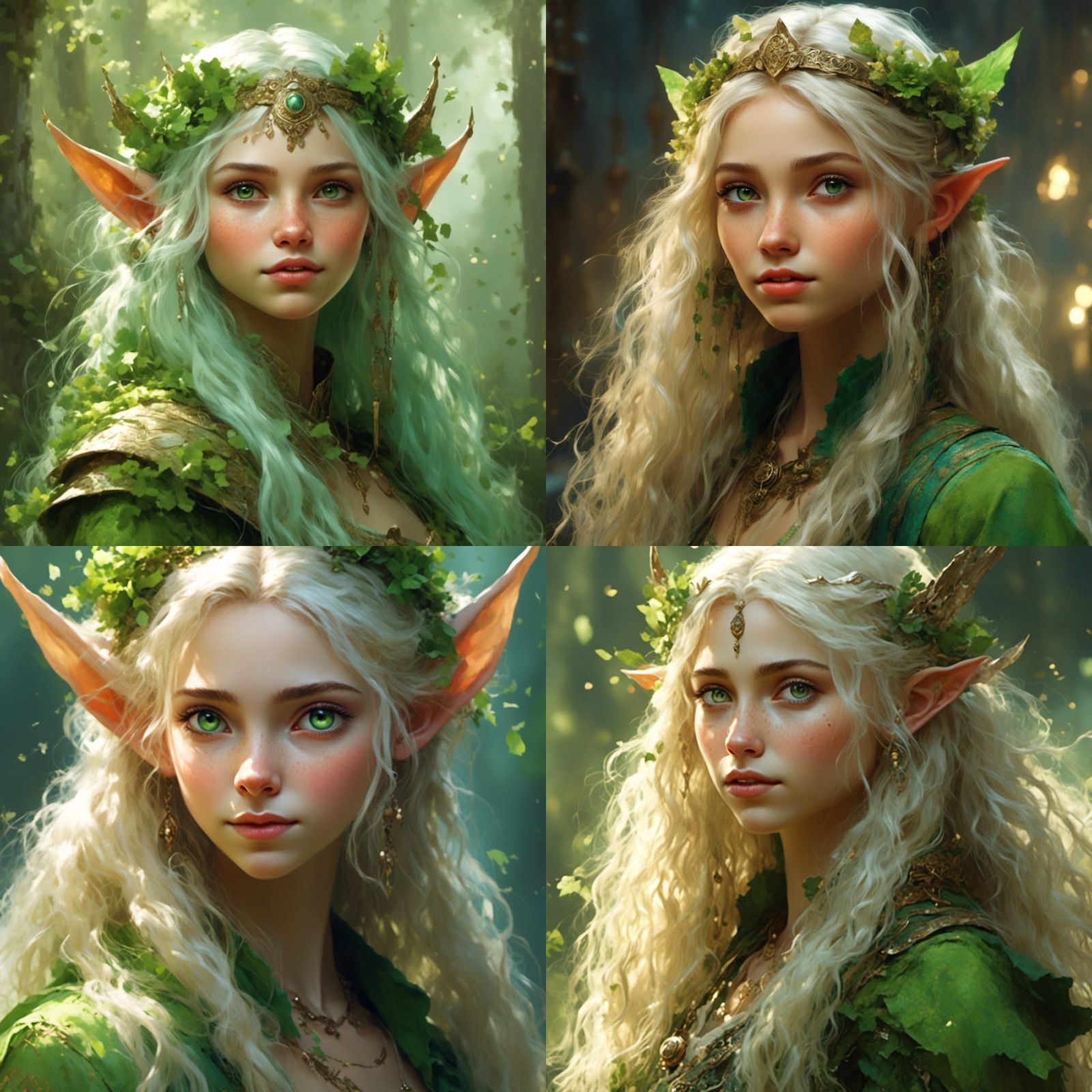 Beautiful Elf Girl Illustration with Pale Hair