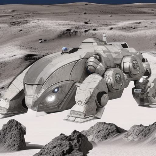 Desolate Grey Regolith Moon Landscape