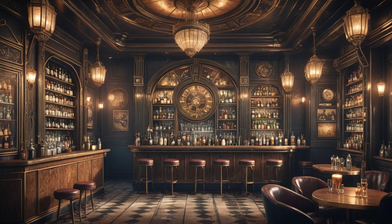 Art Deco Hamster Speakeasy: 1920s Fantasy Concept