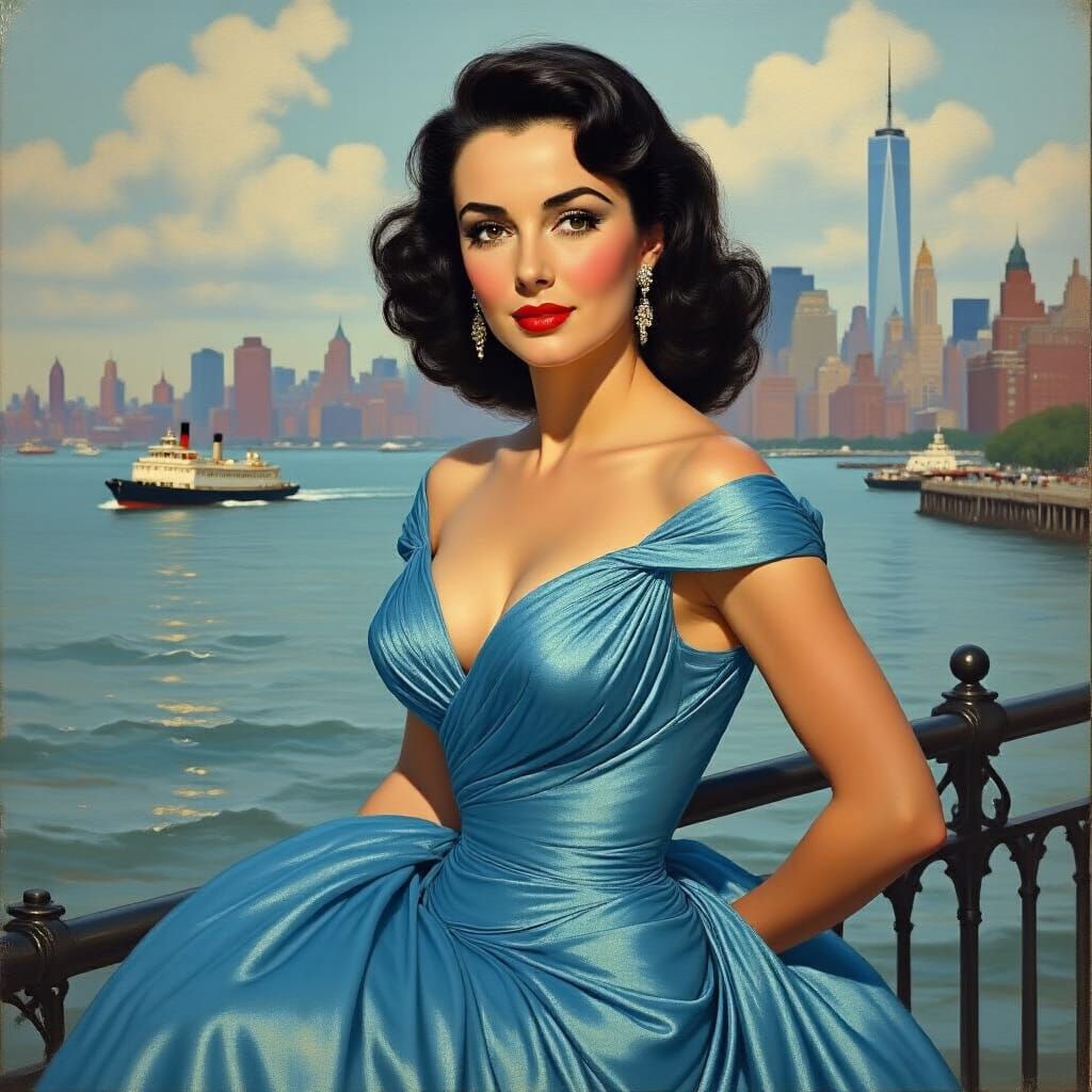 Elizabeth Taylor on the Waterfront, Rockwell Style