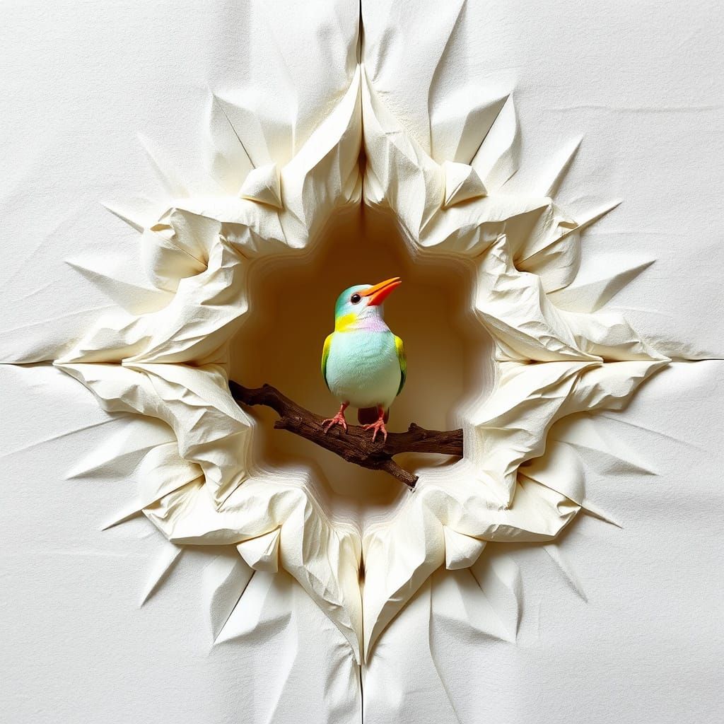 Neon Green Rabbit Guardian of Depth