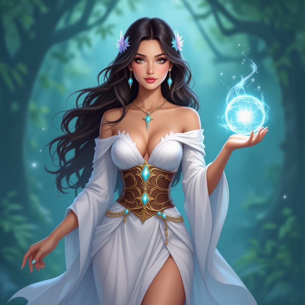 Fantasy Woman with Angel and Mermaid Elements