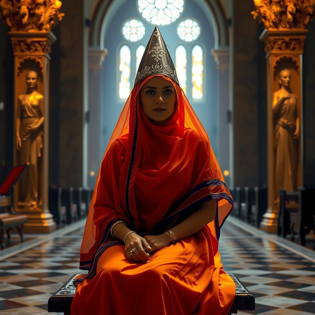 Serene Druse Woman in Traditional Attire, Inspired by Luis R...