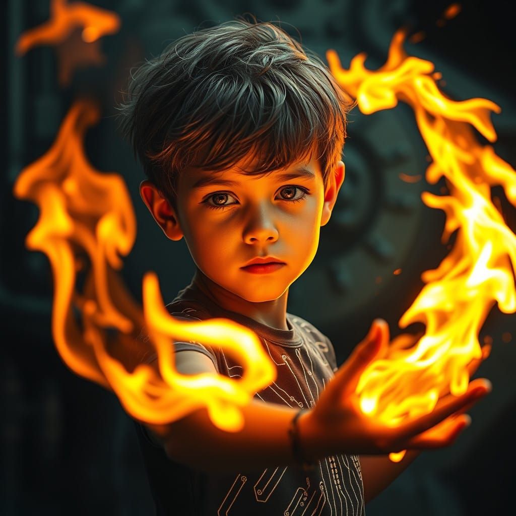 Boy Unleashes Electromagnetic Fury in Fiery Dance