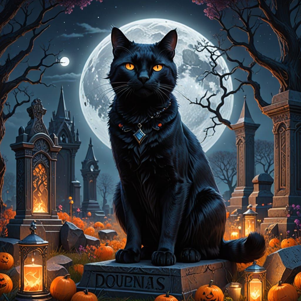 A black cat with silver eyes #4