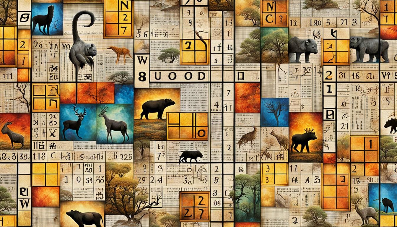 Surreal Puzzle Landscape with Wild Animals, Digital Art
