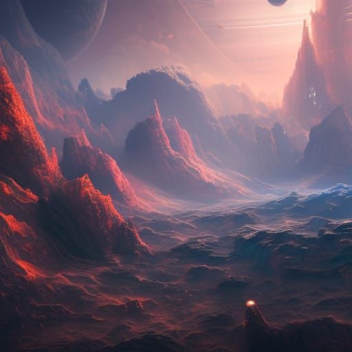 Detailed Matte Painting of Jupiter in Deep Color