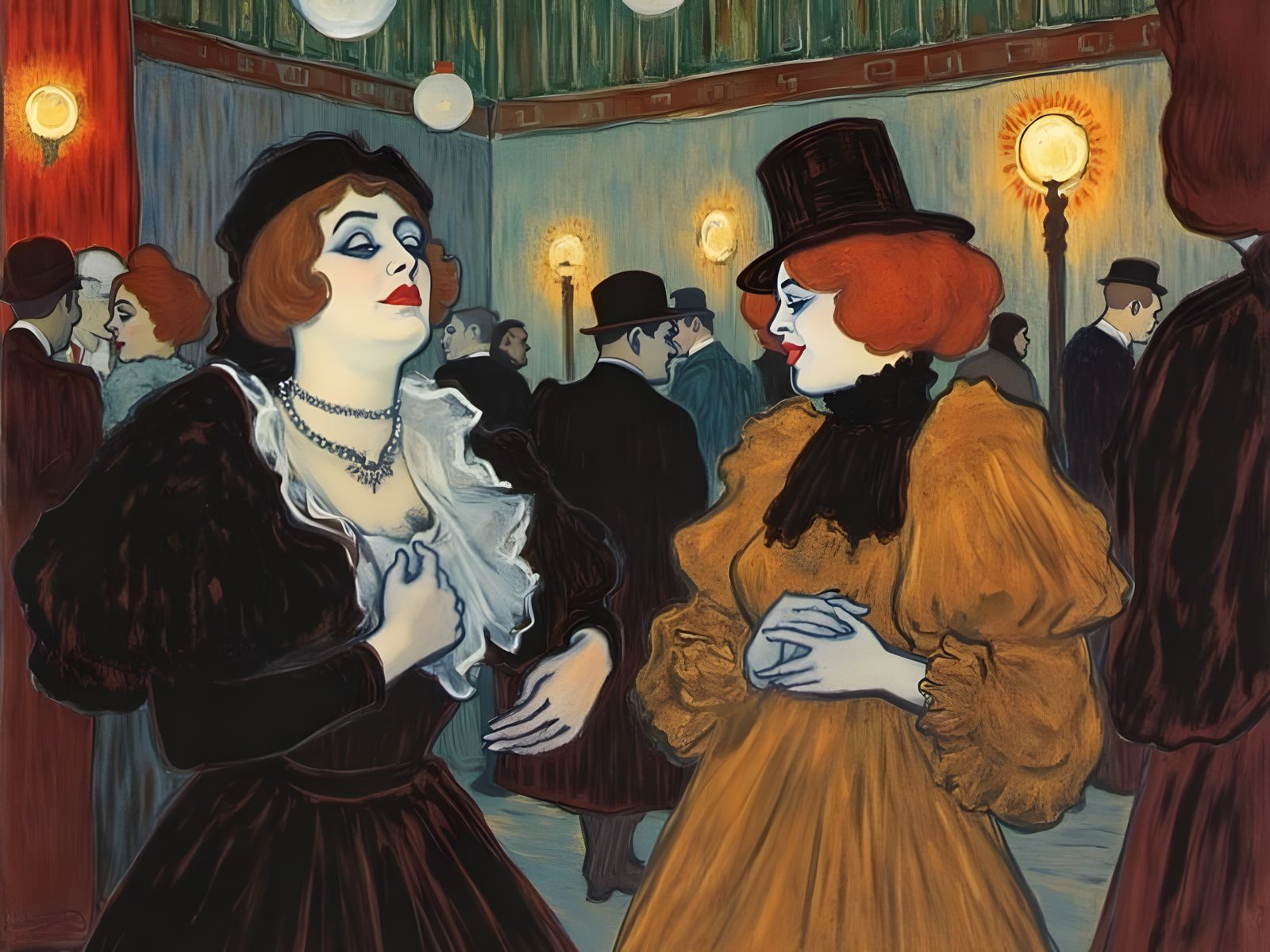 Parisian Nightlife Poster in Toulouse-Lautrec Style