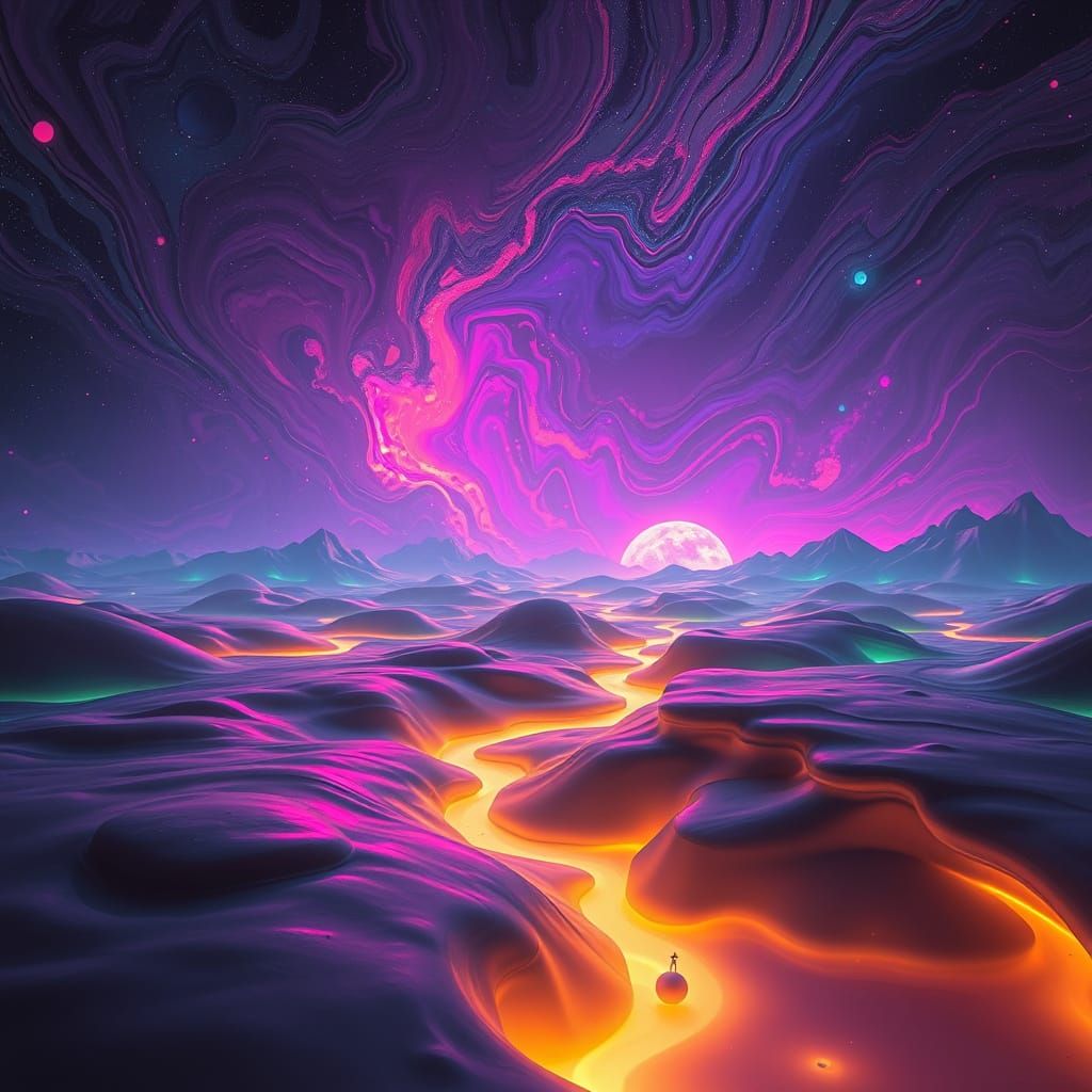 Melting Sperace: A Cosmic Abstract Expression