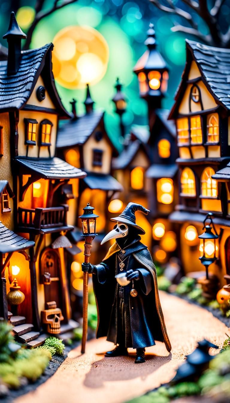 A miniature plague Dr roams a miniature world.