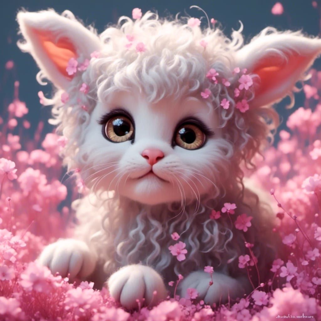 Kitten Lamb Hybrid in Realistic Style