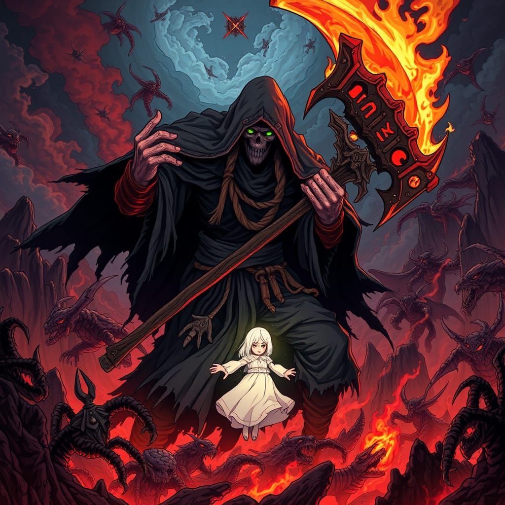 Reaper of Death Battles Dark Spirits in Hell