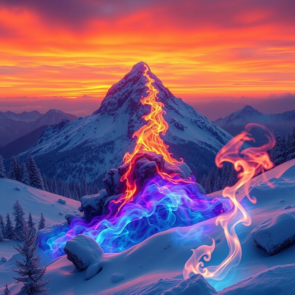 Mystical Winter Wonderland at Sunset