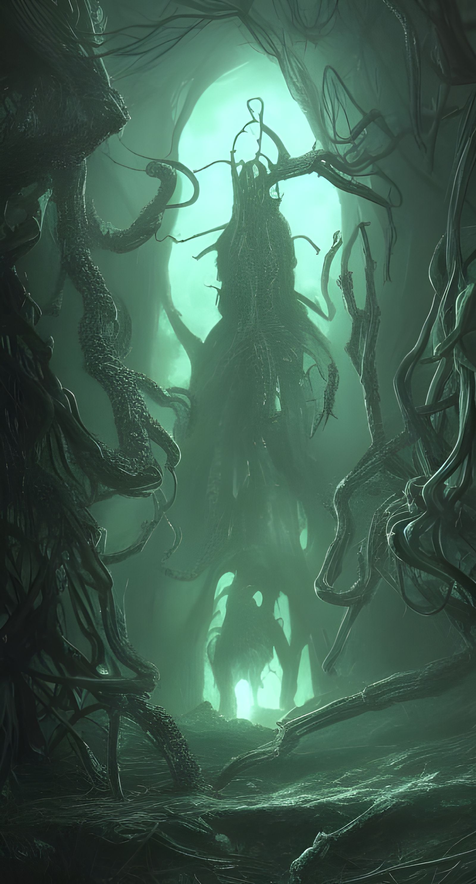 Lovecraftian Post-Apocalyptic Nightmare in Neon Green