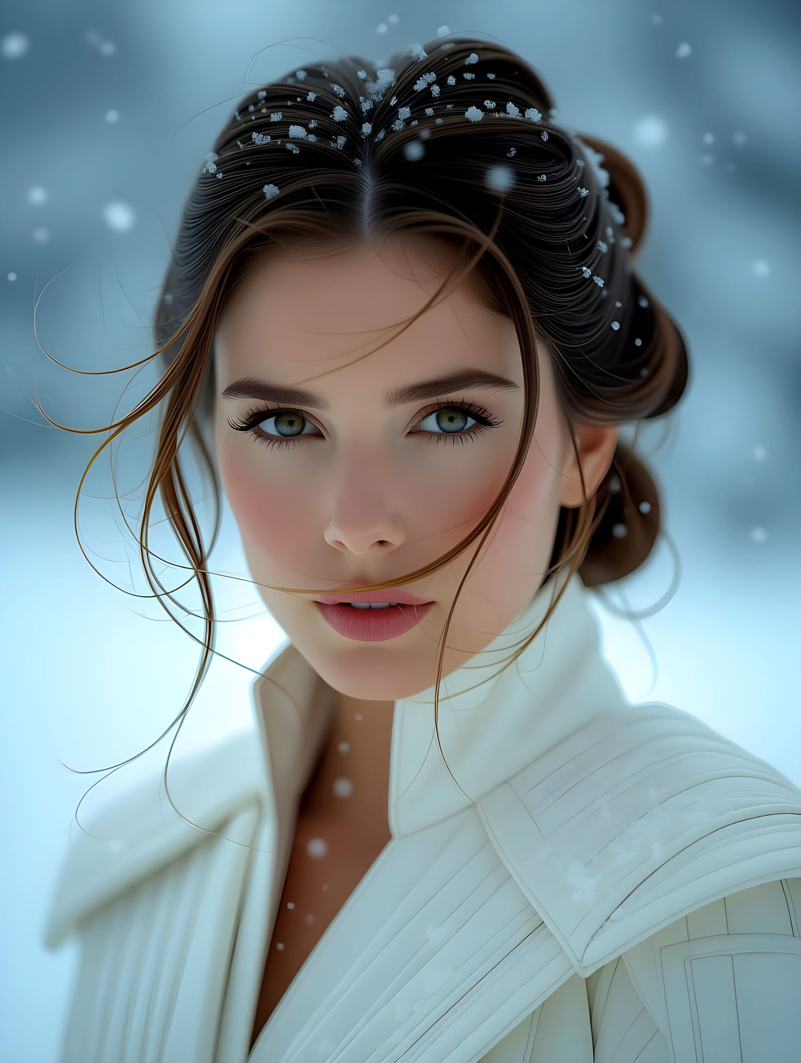 Princess Leia in a Snowy Winter Wonderland