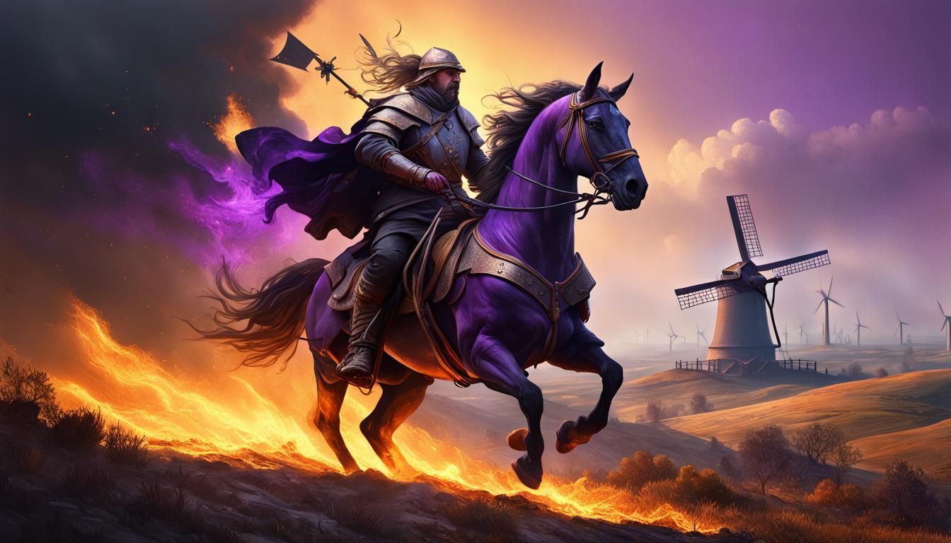 Don Quixote's Dark Fantasy Dreamscape in 8k Resolution