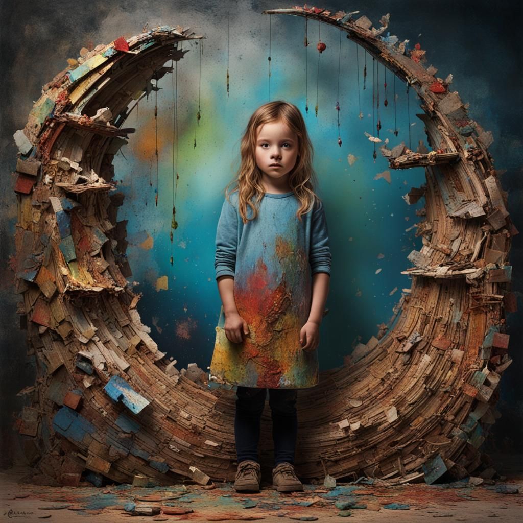 Beautiful Child Portrait in Chiaroscuro Lighting