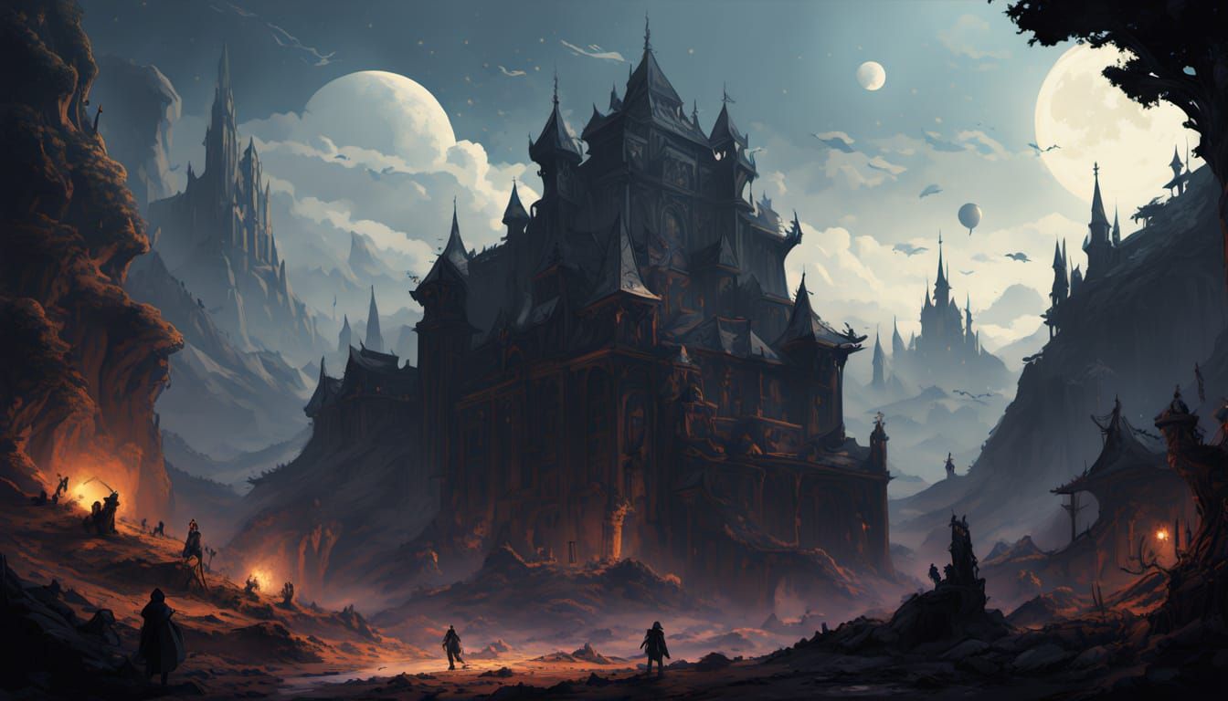 Epic Fantasy Masterpiece with Golden Lighting and Intricate ...