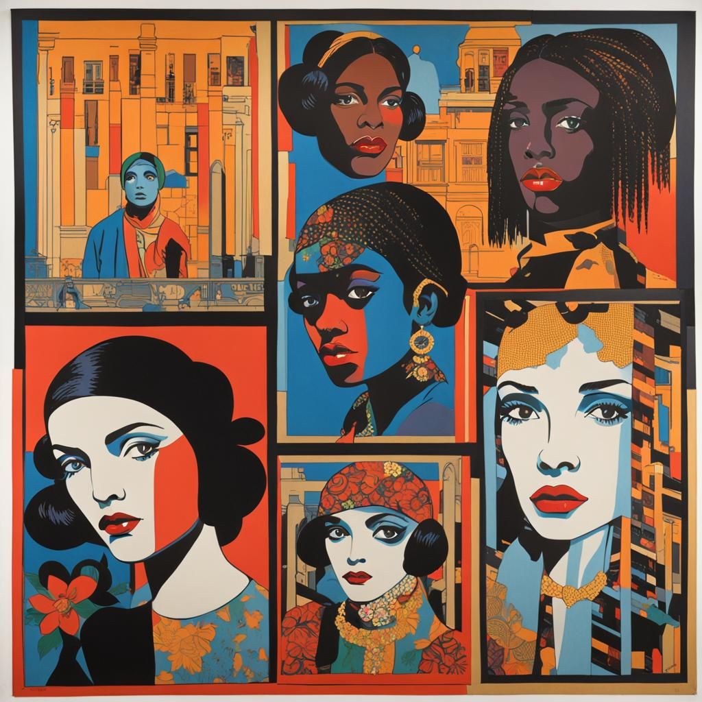 Girls in Butcher Billy and Art Deco Style