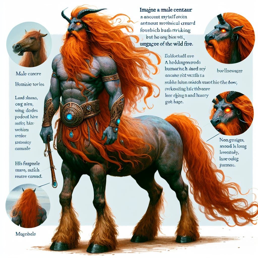 Fiery Centaur Wields Laser Cannon in Mythical Stance