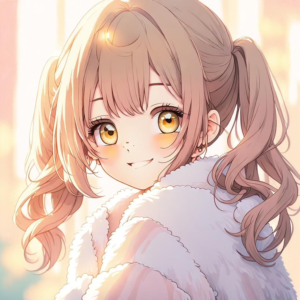 Kawaii Anime Girl in Pajamas with Soft Lighting