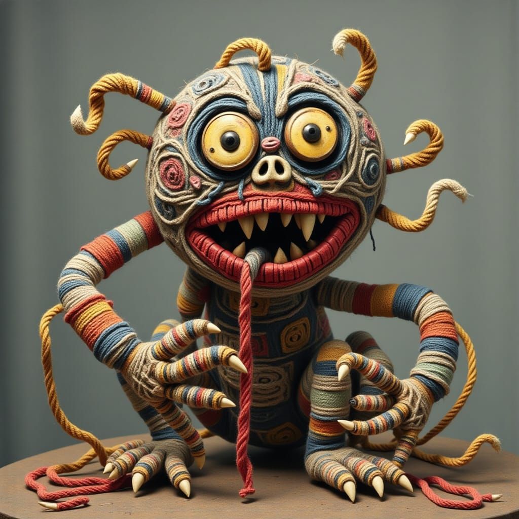 Vibrant Yarn Creatures Inspired by Dubuffet