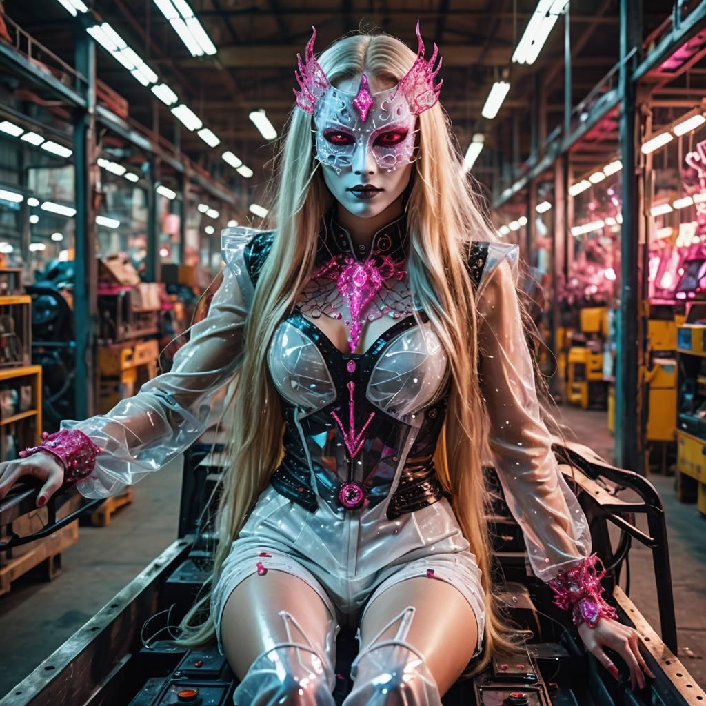 Changeling Woman in Warehouse, Digital Art