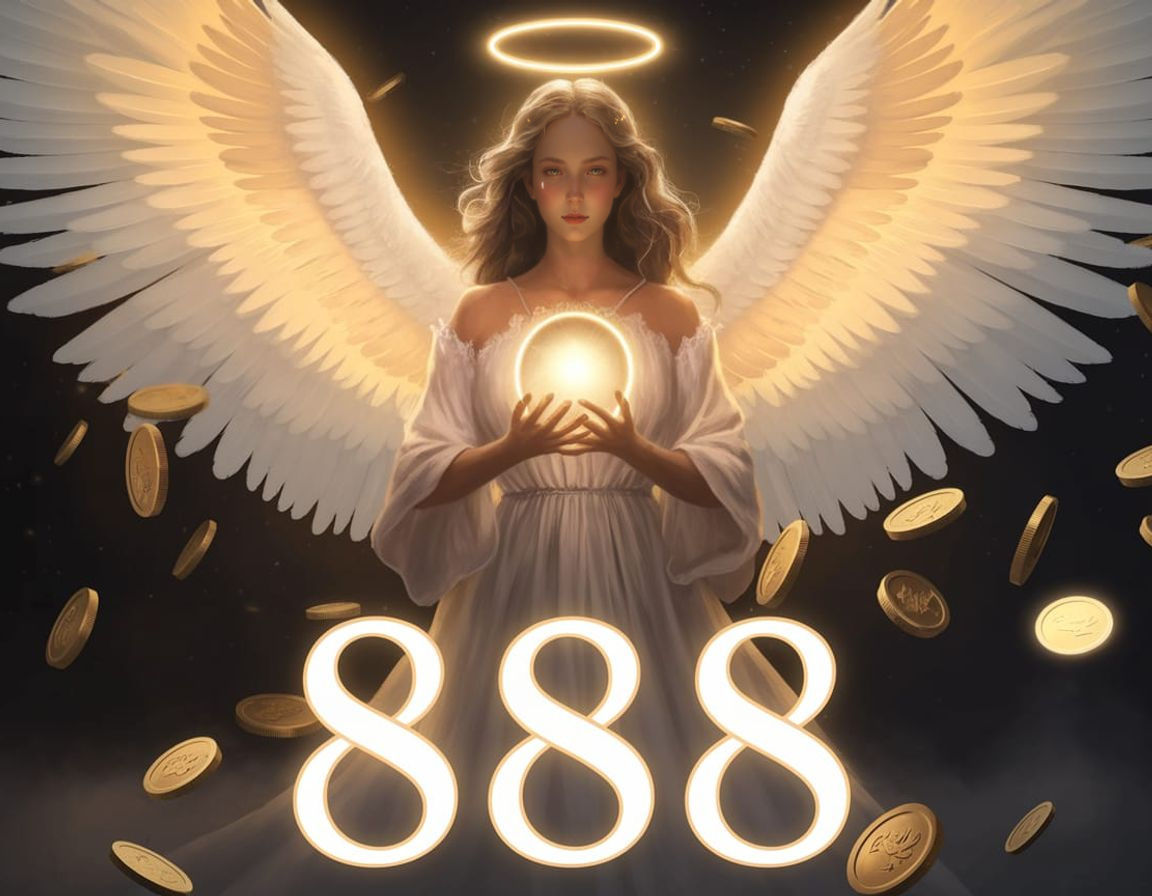 Golden Angel Radiates Heavenly Light in Prosperity Setting