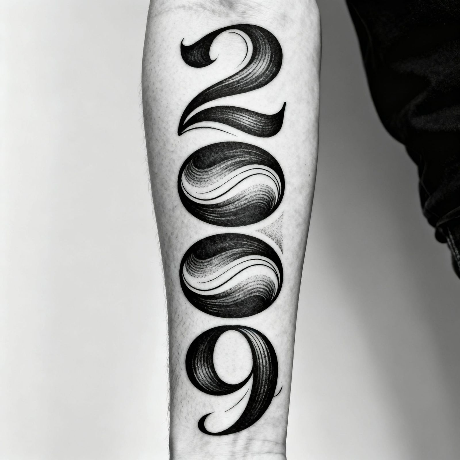 Artistic Tattoo Design: Numbers 2009