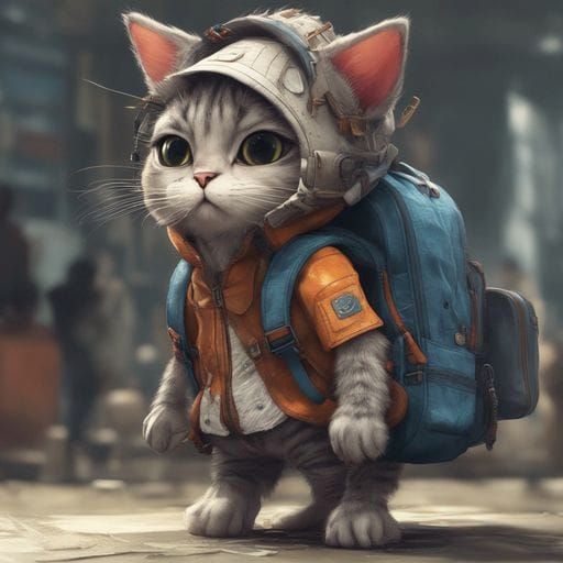 Cat Ready for School