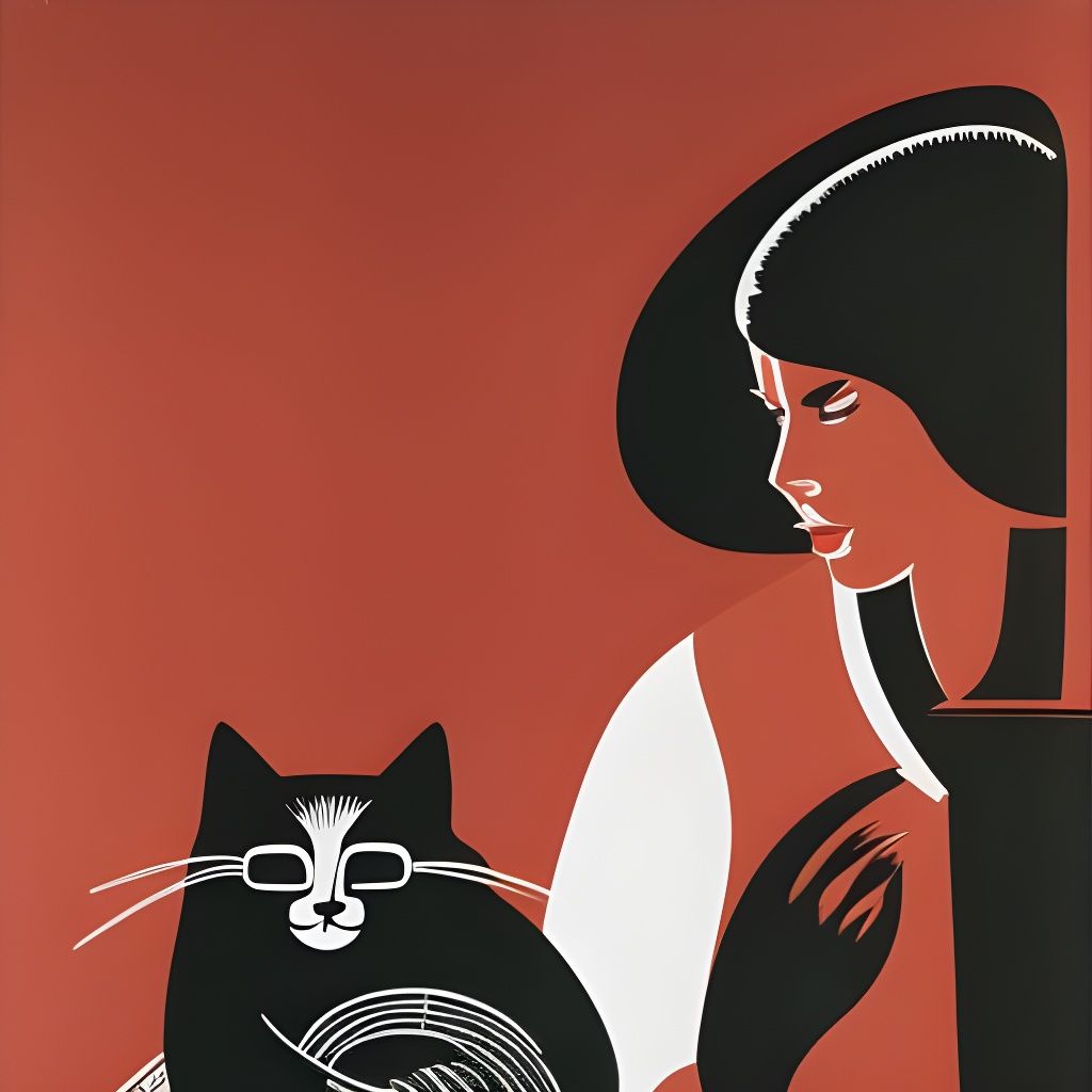 The Cat Lady Vanishes: Saul Bass Inspired Art
