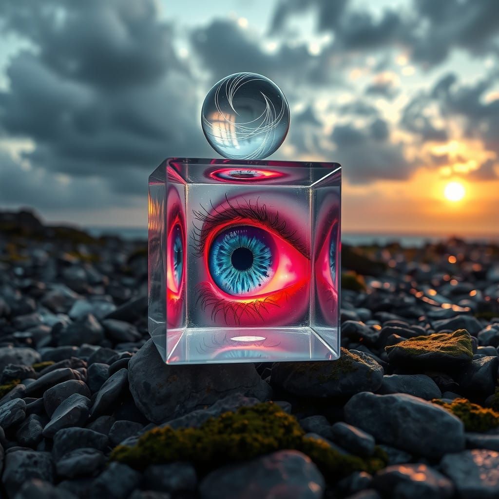 Mystical Crystal Form Awakens with Radiant Eye