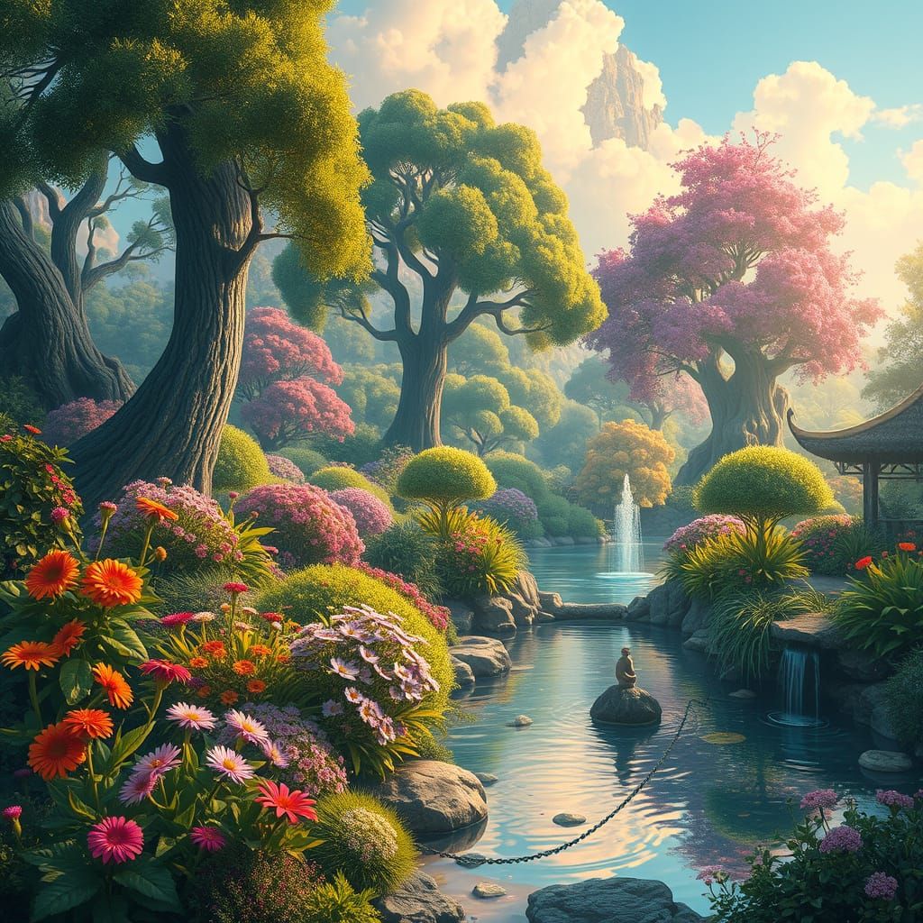 Elysian Paradise in Vibrant Colors