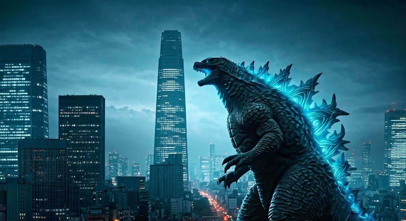 Godzilla's Rampage Through Tokyo: Cinematic Photography