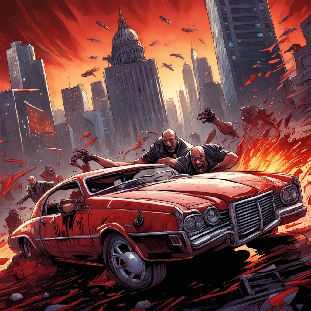 Rampant Chaos in a Post-Apocalyptic World in Comic Book Styl...