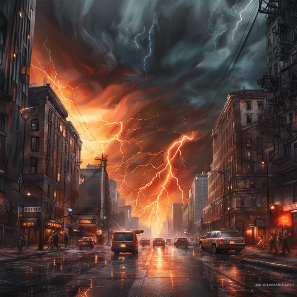 Fiery City of Hate in Hyperrealistic Digital Art